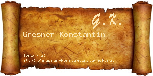 Gresner Konstantin névjegykártya